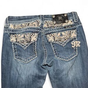 Miss Me blue bootcut embellished low rise jeans JE8032BL Size 26